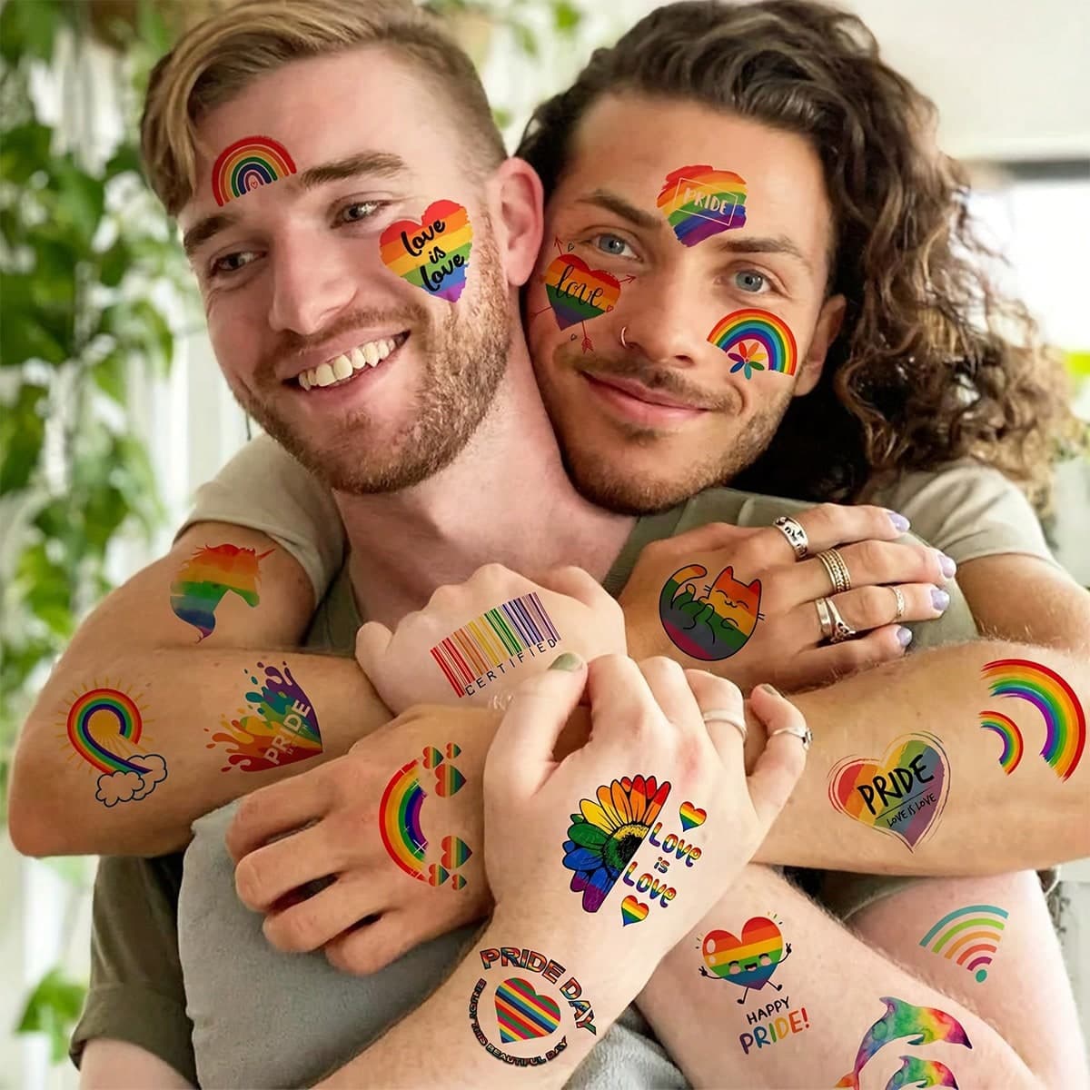 1 pièce Tatouages de fierté, ensemble de décorations de fête de fierté, tatouages temporaires arc-en-ciel pour femmes, hommes et adultes,